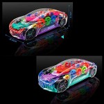 New Concept Transparent Mechanical Gear Toy Musical Car Early Educational Learning Race Cars Baby Car Toy with Automatic Steering Universal Driving Color Lights Flashing Electric Toddler Car