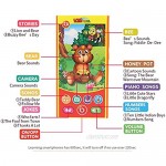 PARAQUAT Phone Toy Play Music Learning English Stories Educational Cell Phone Mobile for Baby Kids Children Birthday Gifts Cartoon Pretend Phones for Baby 6 Months and Older Girl Gifts (Bear)