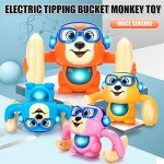 Smaani Cute Monkey Animal Doll Musical Tumbling Toy Children Electric Toys 360 Degree Flip Touching Voice Control
