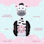 Tinabless Baby Musical Toys Zebra Baby Tumbler Toy with Music and LED Light Up for Infants Toddler Interactive Learning Development Best Gifts