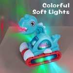 UNIH Baby Toys for 1 Year Old Boy Girl Musical Dinosaur Car Crawling Developmental Toys with Sounds and Lights Infant Toys for 6 to 12-18 Months