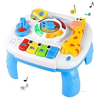 WomToy Toddler Learning Table  18 Months Up Musical Educational Learning Activity Table Center Toys for Toddlers Infants Kids 2 3 Year Olds Boys & Girls- Lighting & Sound Gifts