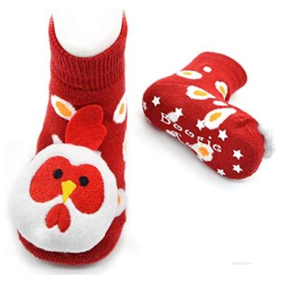 Chicken Boogie Toes Rattle Socks  1-Pair
