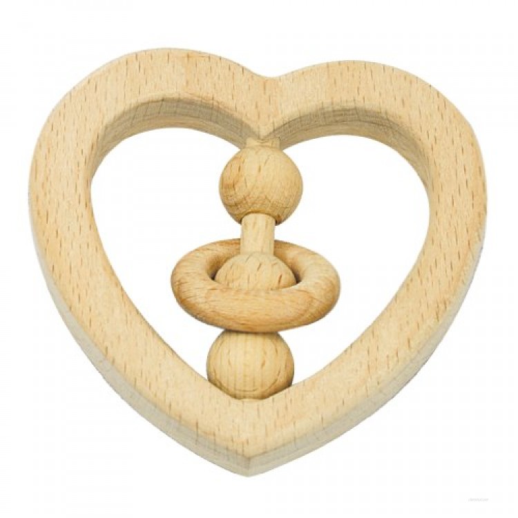 green sprouts Natural Wood Heart Rattle (Discontinued by Manufacturer)
