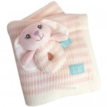 Happycare Tex SNOOGIE Boo Baby Premium Soft Knit Blanket and Toy Rattle Set