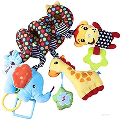 NUOBESTY Spiral Activity Toy 1PC  251510cm Baby Stroller Toys Spiral Wrap Hangings Rattle Toy Hanging Rattles Toy Travel Learning Toy for Newborn