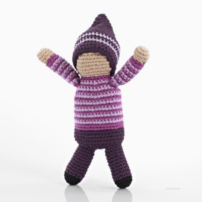 Pebble | Handmade Pixie Rattle - Violet - Purple | Crochet | Fair Trade | Pretend | Imaginative Play | Montessori | Machine Washable