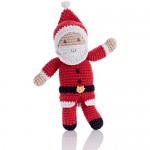 Pebble | Handmade Santa Rattle - Red | Crochet | Fair Trade | Pretend | Imaginative Play | Christmas | Holiday | Machine Washable