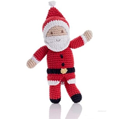 Pebble | Handmade Santa Rattle - Red | Crochet | Fair Trade | Pretend | Imaginative Play | Christmas | Holiday | Machine Washable