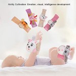 Wallfire Baby Wrist Rattle Puzzle Rattle Toy Cute Animal Plush Toy Cotton and Plush Stuffing Soft and Comfortable