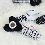 XOXO Black White Loved 7 inch Polyester Children's Stuffed Activity Rattle Toy