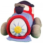 Zubels Baby Timmy The Train Hand-Knit Plush Rattle Toy All-Natural Fibers Eco-Friendly 100% Cotton