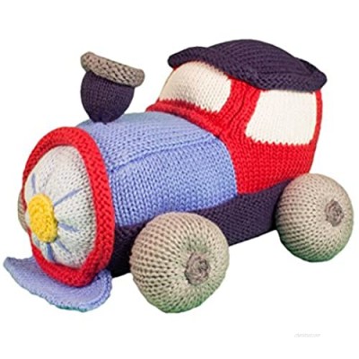 Zubels Baby Timmy The Train Hand-Knit Plush Rattle Toy  All-Natural Fibers  Eco-Friendly  100% Cotton