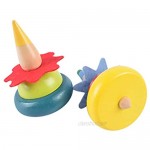 2pcs Handmade Painted Clown Spinning Top Wooden Spinning Top Clown Craft Spinning Tops Toy Wooden Toys Kindergarten Toys Intelligence Toy with Clown Styling and Bright Colors for Kids
