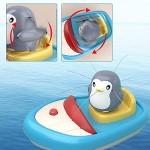 cobkk Floating Bathtub Penguin Toys Rotation Water Spray Bath Toys for Kids Above Ground Swimming Pool Water Beach Toys for Toddler Kids (Blue)