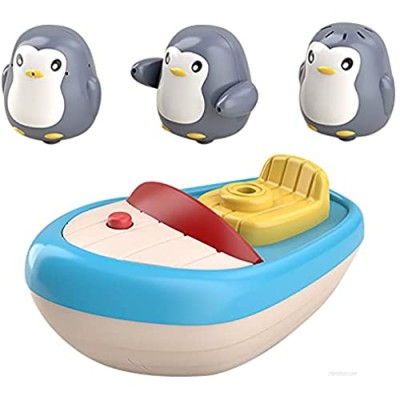 cobkk Floating Bathtub Penguin Toys Rotation Water Spray Bath Toys for Kids Above Ground Swimming Pool Water Beach Toys for Toddler Kids (Blue)