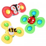 Color Baby 3PCS Suction Cup Spinner Toy | Spinning Top Baby Toys (Farm) | Toys for 1 Year Old Boys and Girls Baby Toys 6-12-18months |Autism Toys