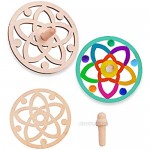 Dreidel Spinning Top 10 Pack - Natural Wood Hanukkah Holiday Spinning Tops in Bulk - Classic Traditional Toys Novelty Party Favor Gifts & Games for Kids (A)