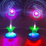 Greatideal 1 Piece Spinning Top Toy Wind Blow Turn Gyro Desktop Decompression Toys Airflow Spinning Gyro Light Up Good Music Performance Gyro Toy Gift for Kids Adults