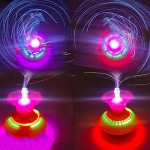 Greatideal 1 Piece Spinning Top Toy Wind Blow Turn Gyro Desktop Decompression Toys Airflow Spinning Gyro Light Up Good Music Performance Gyro Toy Gift for Kids Adults