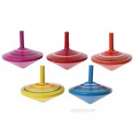 JKPOWER Rotating Multicolour Wooden Spinning Tops Kids Toy Traditional Baby Toys Wooden Spinning Tops
