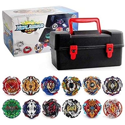 Linglong 12 Pieces / Set Battle Tops Case Toy  Multiplayer Bursting Gyroscope Durable Portable Storage Box Launcher Suitcase Gift