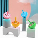 NUOBESTY 4Pcs Wooden Spinning Top Toy Colorful Flip Top Wood Spin Up Toy Painted Wood Spinning Top Peg-top Educational Toy Kindergarten Toy for Children