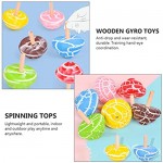 NUOBESTY 6pcs Painted Wooden Spinning Tops Novelty Spinning Tops Kids Party Favors Gifts Random Color