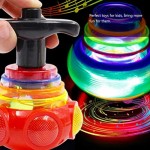 NUOBESTY Led Flashing Spinning Tops Peg-Top Toy Kids Educational Craft Gift Toys for Kids 2 Pack (Random Color)