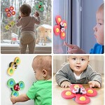 Omtz.Yao 3pcs Suction Cup Spinning Top Toy and Nut Pairing Suction Cup Toys Baby Bath Spinner Toy with Rotating Suction Cup Cartoon Animal Rotating Suction Cups Toys for Babies Kids Girls Boys