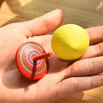QIAOHONG Gyroscope Handmade Painted Wood Spinning Tops Wooden Toys Educational Toys Kindergarten Toys-Gyro