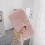 Smagiv Plush Wallet Case for Samsung Galaxy A11 Women Girl Cute Fluffy Crystal Glitter Magnetic Flip Furry Shockproof Soft Faux Fur Leather TPU Inner Cover for Galaxy A11 Pink