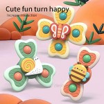Suction Cup Spinning Top Toys-3PCS Spinner Toys Attractive Animal Interactive Baby Toys Bath Toys for Babies