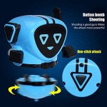 Tivollyff Robot Transforming Burst Spinning Top with Launcher Kids Character Toys Interesting Toy for Children Gift Blue
