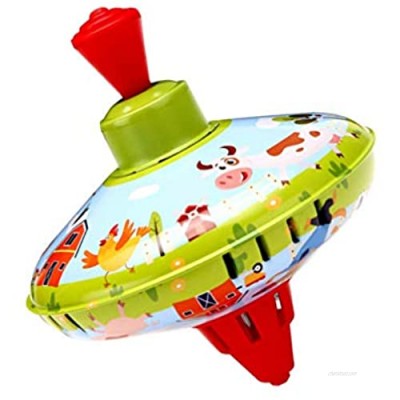 TOYANDONA Spinning Top Toy Metal Kids Spin Toys Traditional Party Favors Interactive Game Educational Toy for Girl Boy Birthday Toddler Green