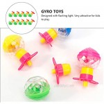 Toyvian 10pcs Light Up Spinning Tops LED Gyro Flashing Peg Spinner Flashing UFO with Gyroscope Kids Gyro Toy Glow in The Dark Party Favors (Random Color)