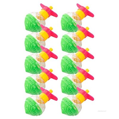 Toyvian 10pcs Light Up Spinning Tops LED Gyro Flashing Peg Spinner Flashing UFO with Gyroscope Kids Gyro Toy Glow in The Dark Party Favors (Random Color)