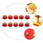 Toyvian 10pcs Wood Spinning Tops Colorful Painted Kids Novelty Gyroscopes Fun Flip Tops Standard Peg Tops Education Toys for Party Favors Prize Gift Game Random