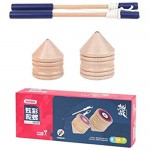 Toyvian Wooden Spinning Top with String Wooden Trompos Spin Tops Authentic Spinning Tops Outdoor Sports Parent-Child Game for Kids Children