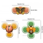 VAHIGCY Baby Suction Cup Spinning Top Toy 3PC Insect Baby Spinner Toy with Rotation Suction Cup for Baby Dining Table/Bathing/Travelling Autism Toys