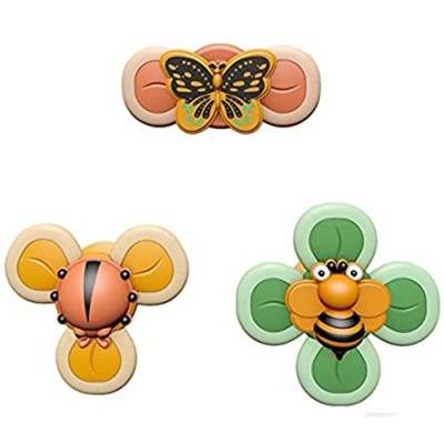 VAHIGCY Baby Suction Cup Spinning Top Toy  3PC Insect Baby Spinner Toy with Rotation Suction Cup for Baby Dining Table/Bathing/Travelling Autism Toys