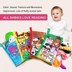 2019 New Style Durable Soft Activity Baby Book Safe Cloth Books For Babies Learning Toy Gift for Toddler Infants Boys & Girls with Crinkly Sounds(Forest Tails)