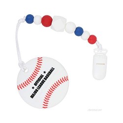 Baby Sport Teething Toys - BPA Free - Effectively Relieve Teething Pain for Infant - Silicone Teether Toys with Beads Pacifier Clip Holder-Freezer Safe Teething Egg for Boy and Girl (Baseball)