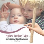 Baby Teething Toys Hollow Tubes - Food Grade Safety Silicone Stick Shape Baby Molar Teether Straw Toy Chewing Toys for Babies and Infants 3+ Months Tubes with Nursing Biting Teething for Baby…