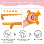Baby Teething Toys Silicone Teether - BPA Free Baby Oral Teething Pain Relief Adjustable Wristband Teether with Soothe Massage Sore Gums Chewing Toy for Infant 4-12 Months