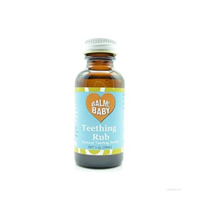 BALM! Baby Teething RUB | Natural Teething Relief | Safe | Vegan | Cruelty Free - Glass Bottle (1 Ounce)