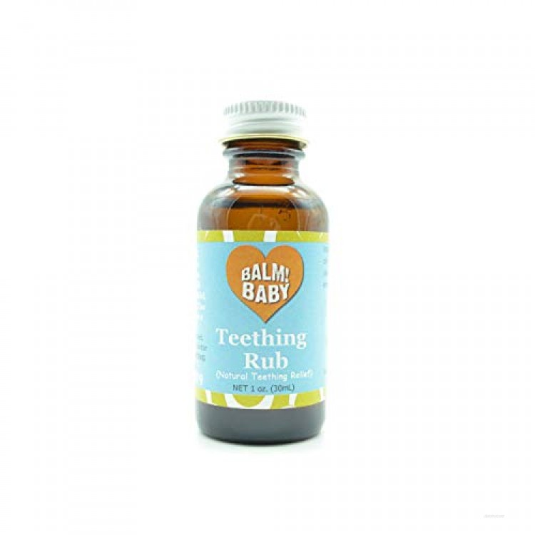 BALM! Baby Teething RUB | Natural Teething Relief | Safe | Vegan | Cruelty Free - Glass Bottle (1 Ounce)