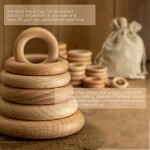 bopoobo Wooden Rings Natural Beech for Craft Unfinished Wood Ring Circle Rings for DIY Baby Teething Toys Baby Wooden Teether Accessories Pendant Connector (10 Pcs 60 mm)