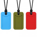 Chew Necklaces for Sensory Kids Chewable Necklace for Autistic ADHD SDP Teething Necklace for Toddler Silicone Dog Tags Chewy Jewelry for Biting - 3 Pack