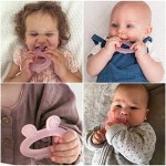 Haakaa Silicone Rabbit Ear Teether -Super Soft Baby Teething Toys Soothing Teether for 3m+ Babies Toddlers|Easy to Hold Baby Teether Soothe Sore Gums BPA Free Freezer Safe BPA Free Pink